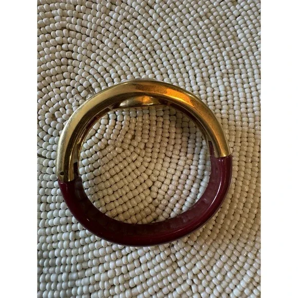 Vintage Women's Nelsonic Antimagnetic Handwind Mechanical Bangle‎ Watch Maroon - Picture 5 of 13